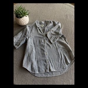 J. Crew striped blouse with mid length sleeves